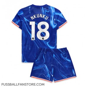 Chelsea Christopher Nkunku #18 Replik Heimtrikot Kinder 2024-25 Kurzarm (+ Kurze Hosen)